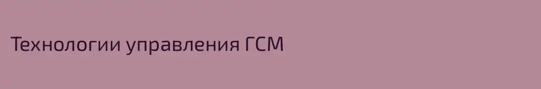 Технологии управления ГСМ